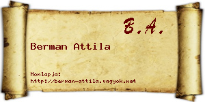 Berman Attila névjegykártya