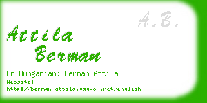 attila berman business card